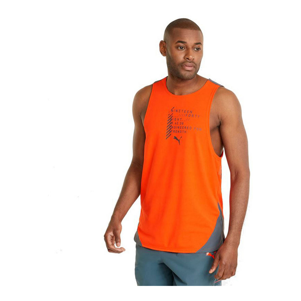 Men’s Short Sleeve T-Shirt Puma Train Everfresh Tank Orange-9