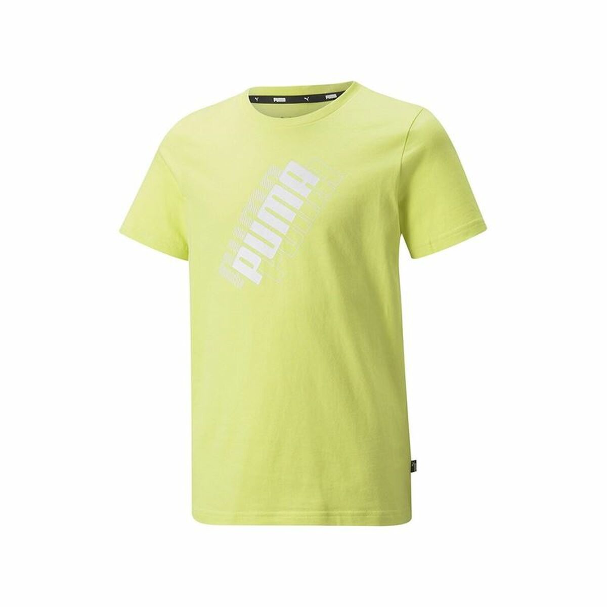 Child's Short Sleeve T-Shirt Puma Power Logo Yellow-0