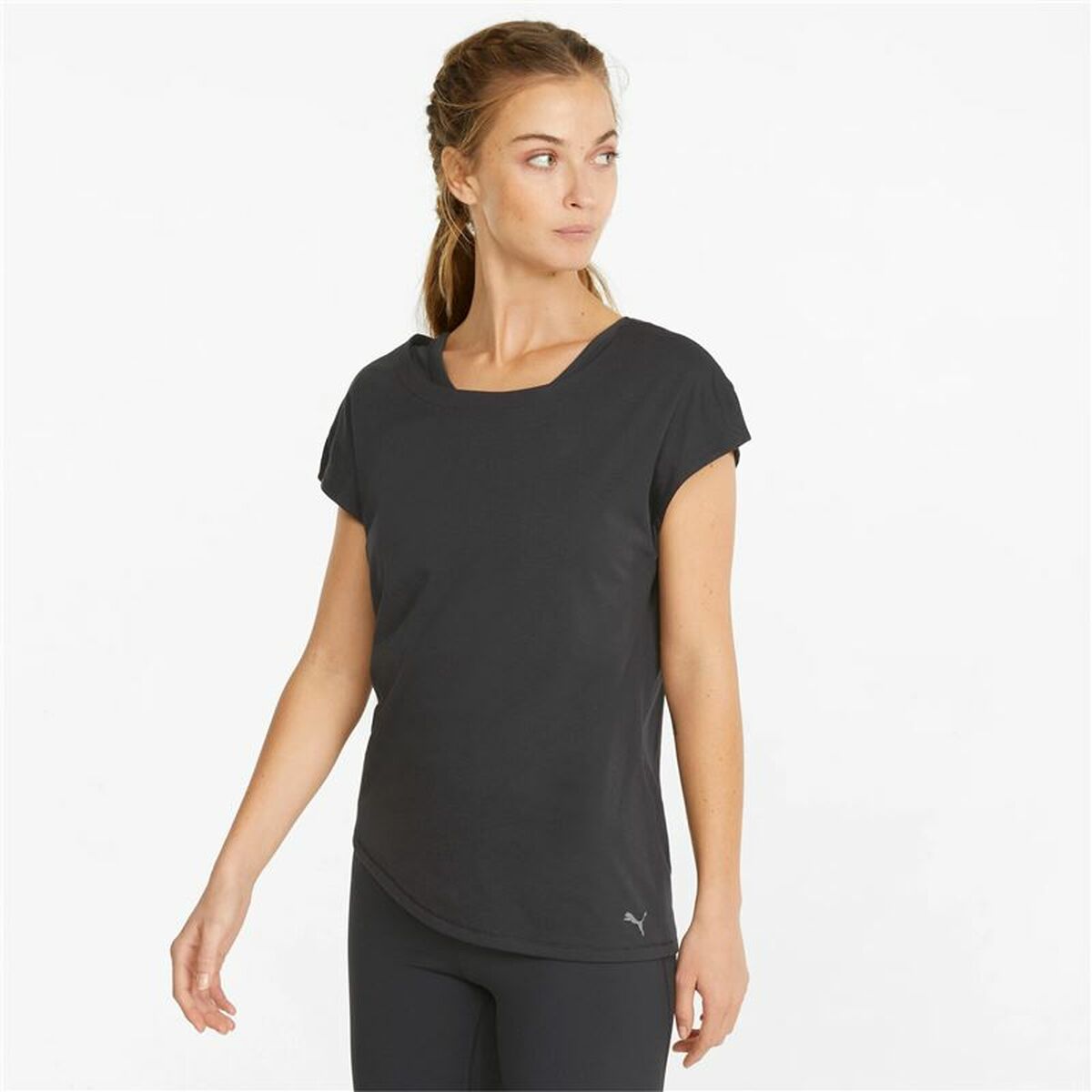 Women’s Short Sleeve T-Shirt Puma Studio Foundation Black-4