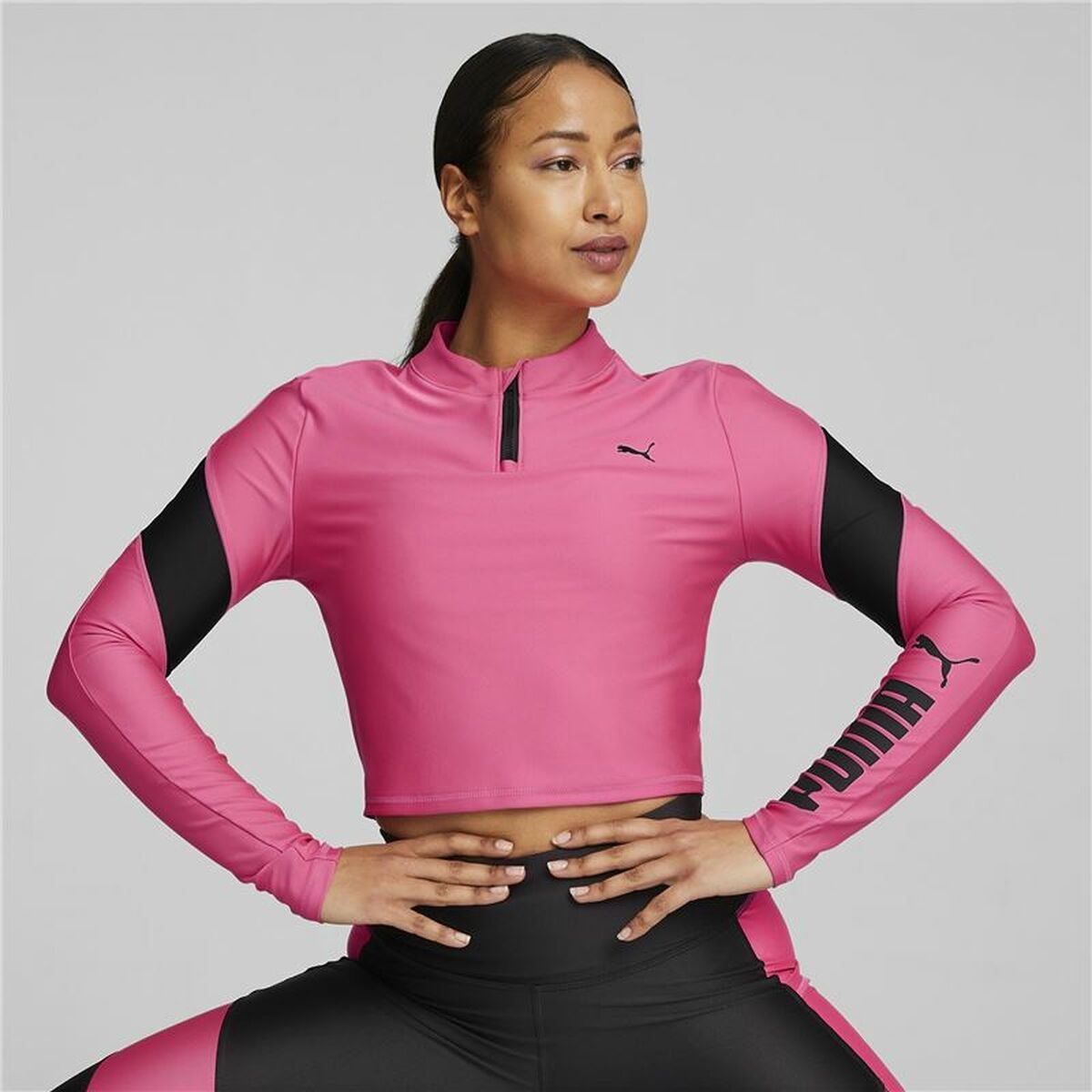 Women’s Long Sleeve T-Shirt Puma Fuchsia Pink-4