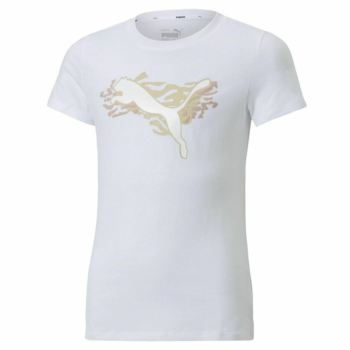 Child's Short Sleeve T-Shirt Puma Alpha White-1