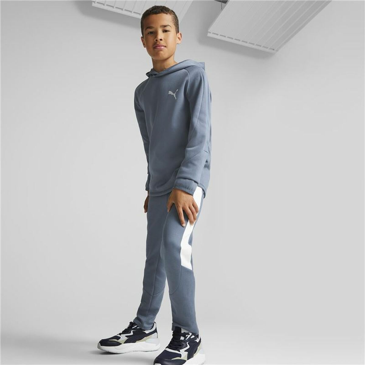 Unisex Hoodie Puma Evostripe Youth Blue-5