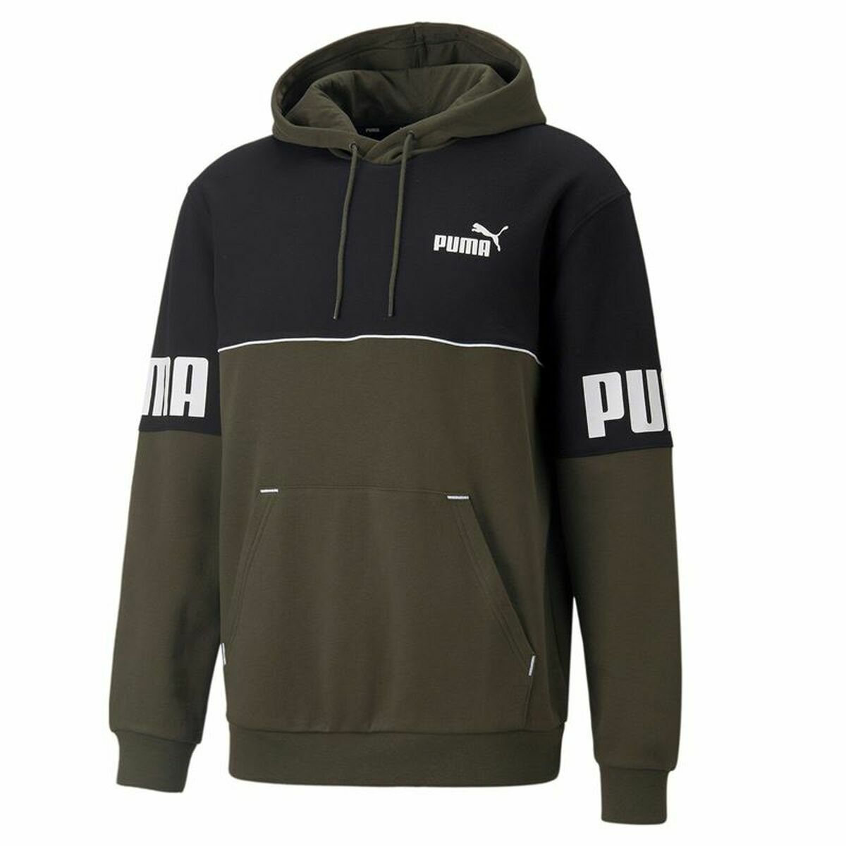 Men’s Hoodie Puma Power Colorblock Green Black-0