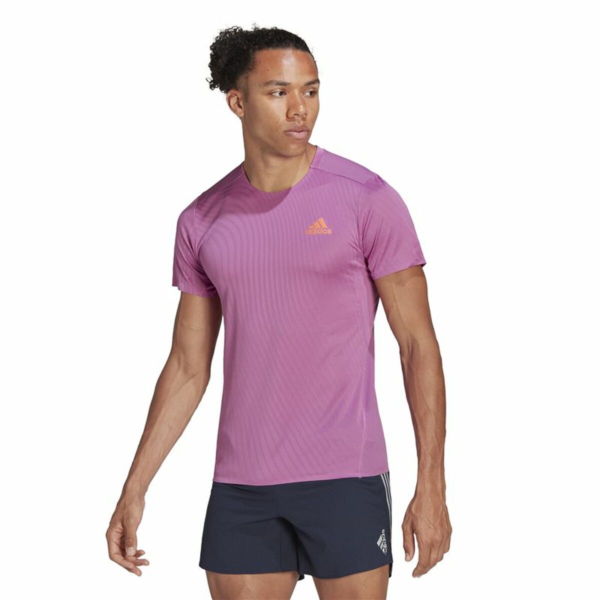 Men’s Short Sleeve T-Shirt Adidas Adizero Speed Dark pink-5