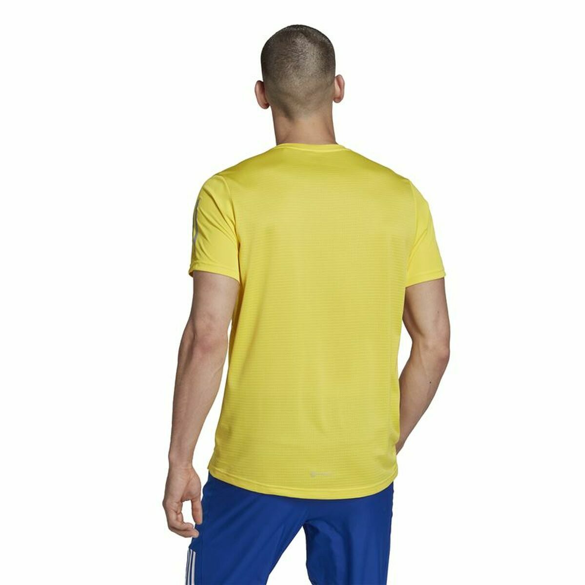 Men’s Short Sleeve T-Shirt Adidas  Graphic Tee Shocking Yellow-4