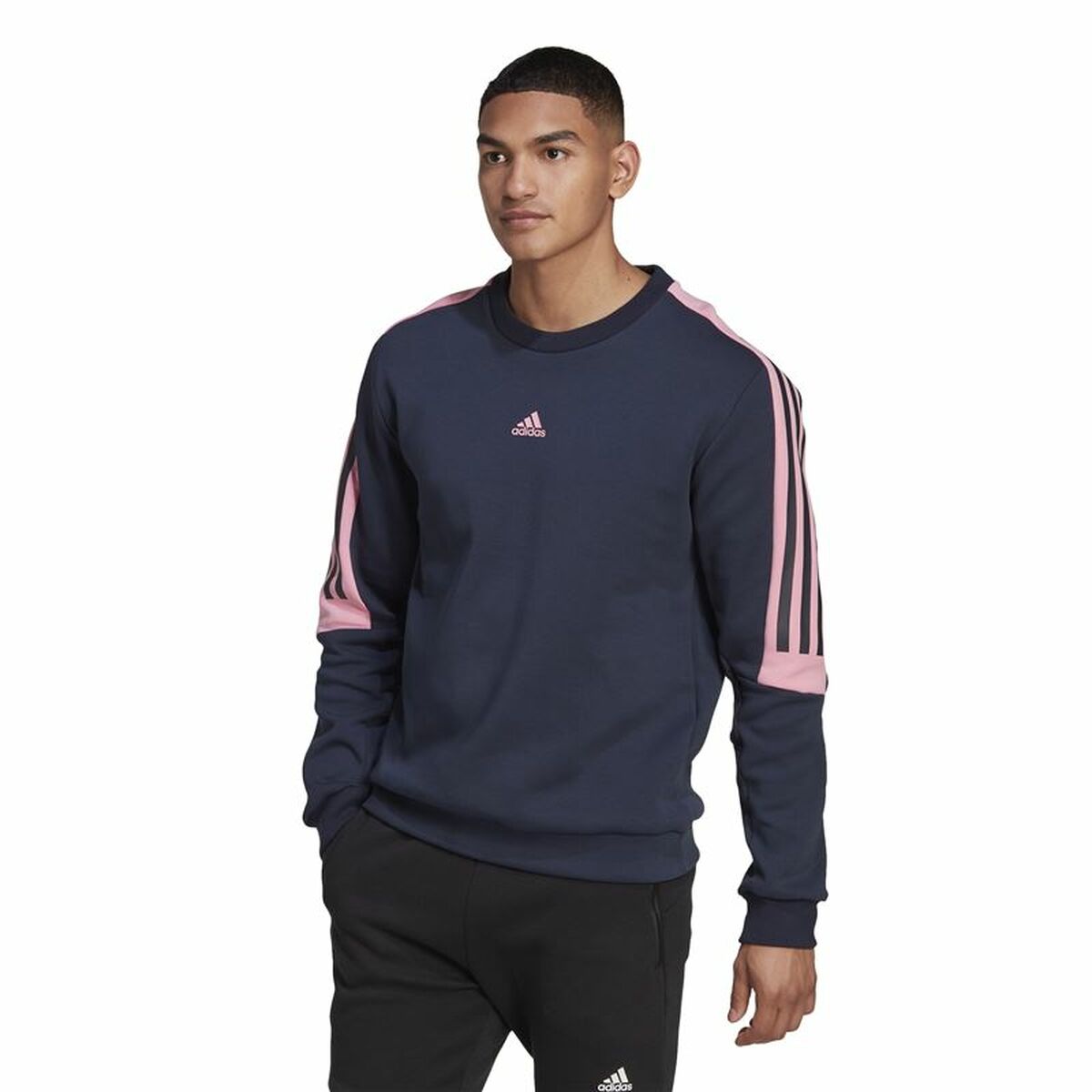 Men’s Sweatshirt without Hood Adidas Future Icons 3 Navy Blue Black-5