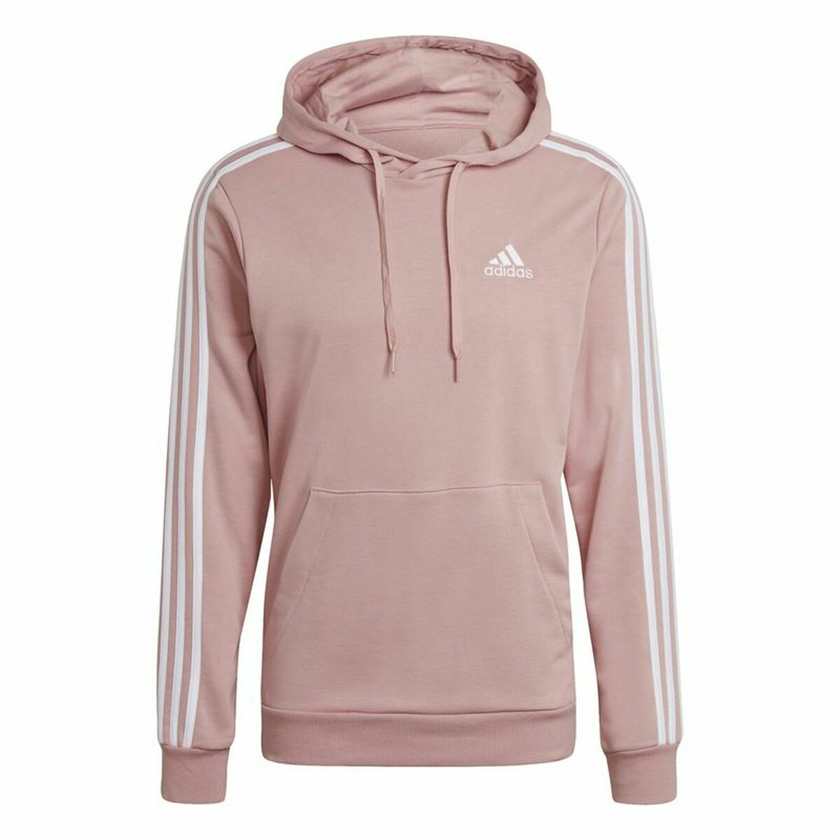 Men’s Hoodie Adidas Essentials Wonder Mauve 3 Stripes Pink-0