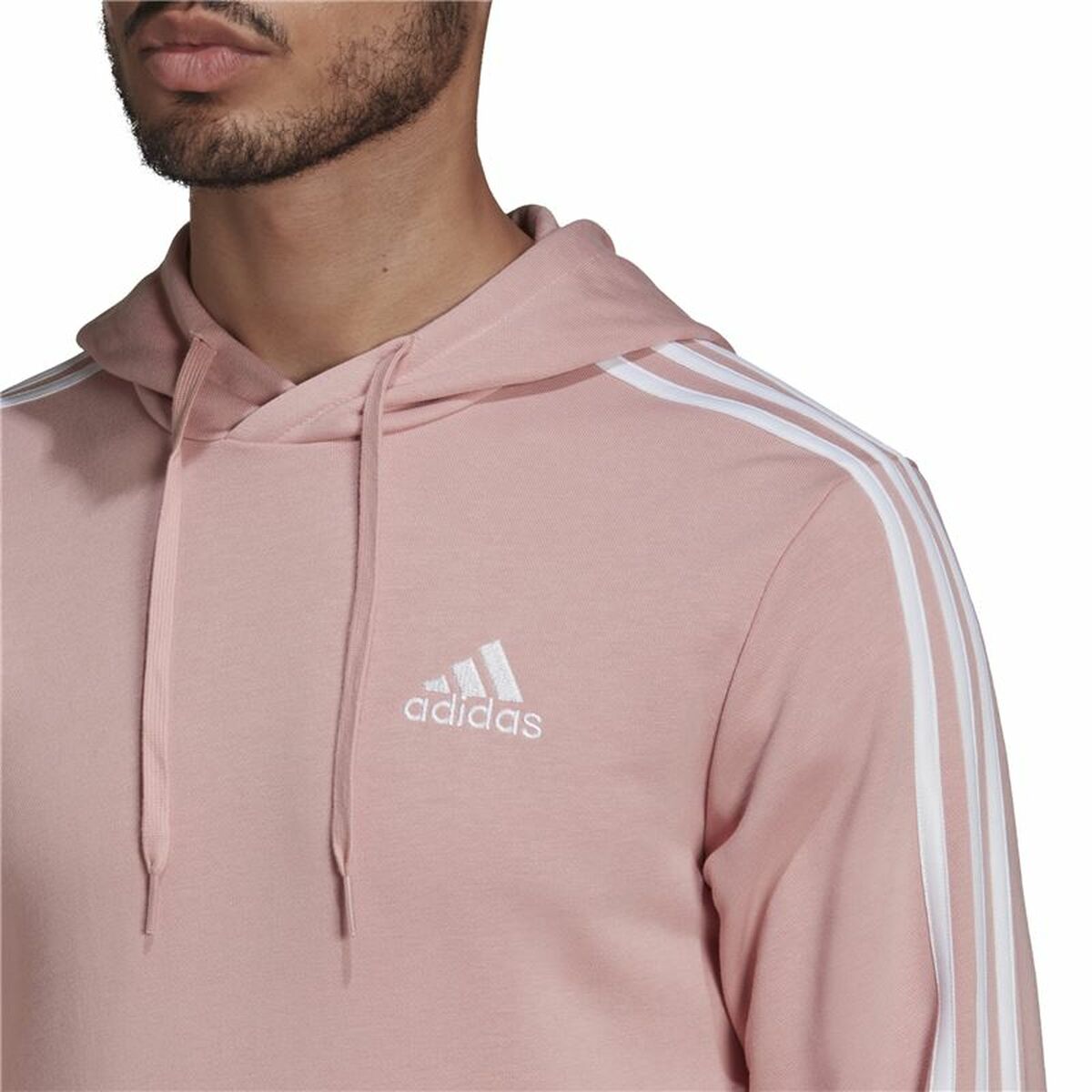 Men’s Hoodie Adidas Essentials Wonder Mauve 3 Stripes Pink-2