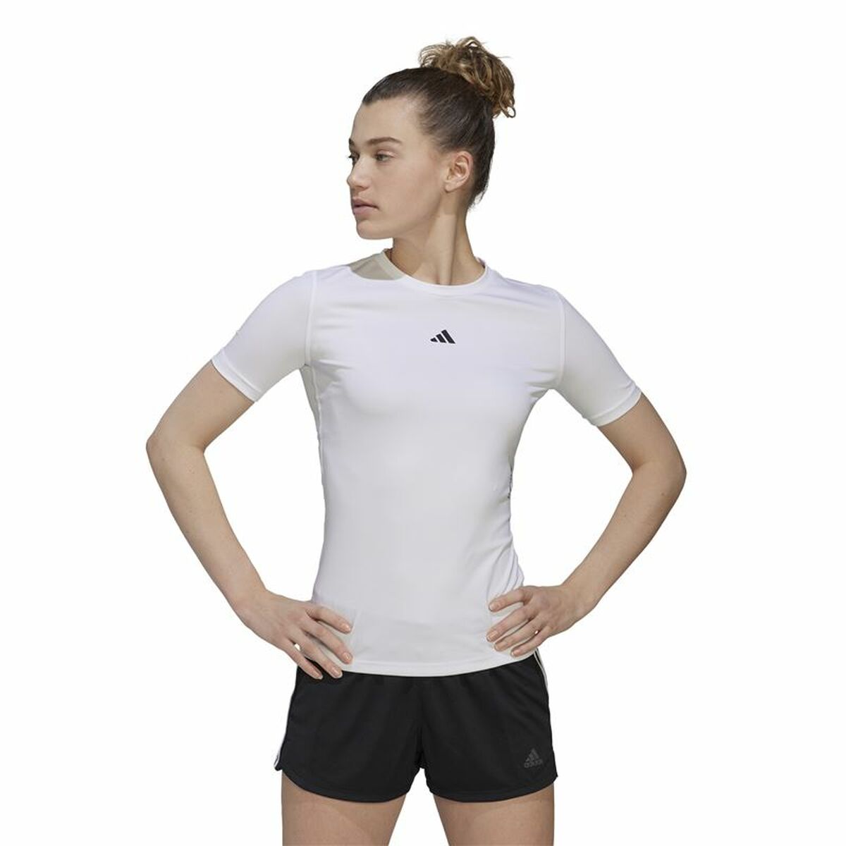 Women’s Short Sleeve T-Shirt Adidas Techfit Training White-6