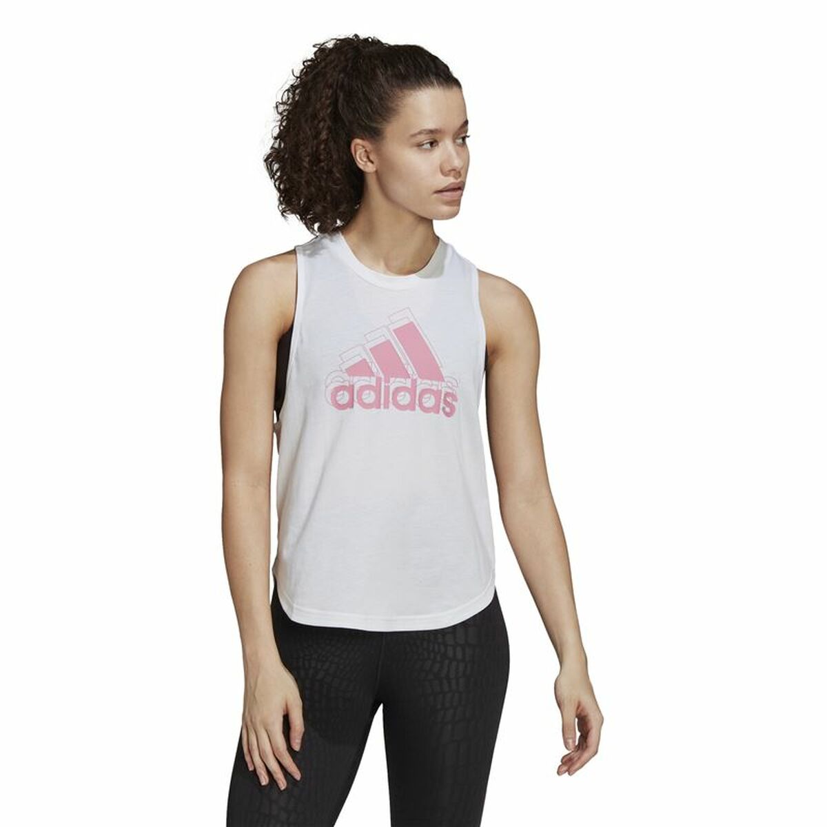 Women's Sleeveless T-shirt Adidas AEROREADY Racerback  White-4