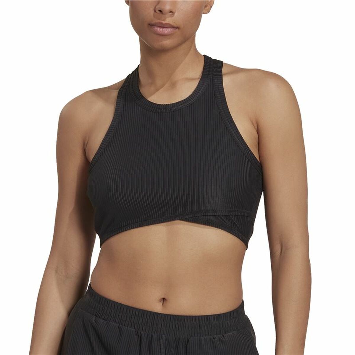 Women’s Sports Top Adidas Studio Wrapeed Rib Black-8