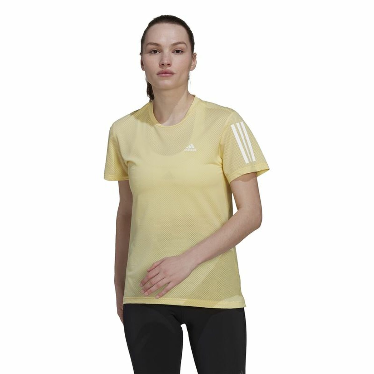 Women’s Short Sleeve T-Shirt Adidas Own Cooler Yellow-6