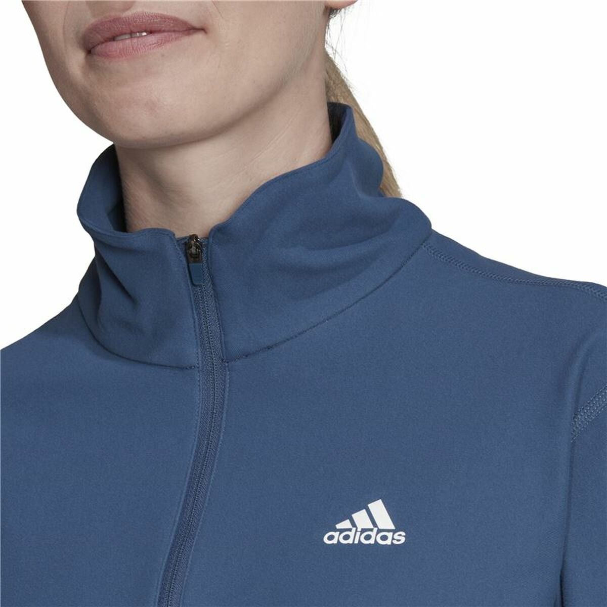 Women's long sleeve T-shirt Adidas Own the Run 1/2 Zip Indigo-3