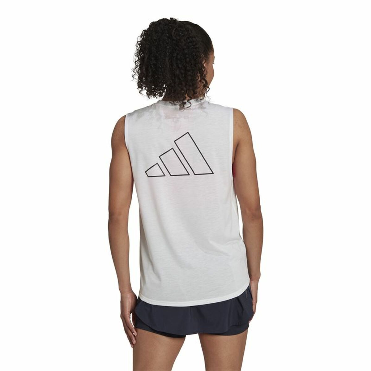 Women's Sleeveless T-shirt Adidas Muscle Run Icons White-5