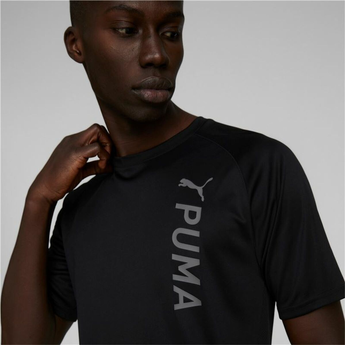 Men’s Short Sleeve T-Shirt Puma Fit Black Men-4