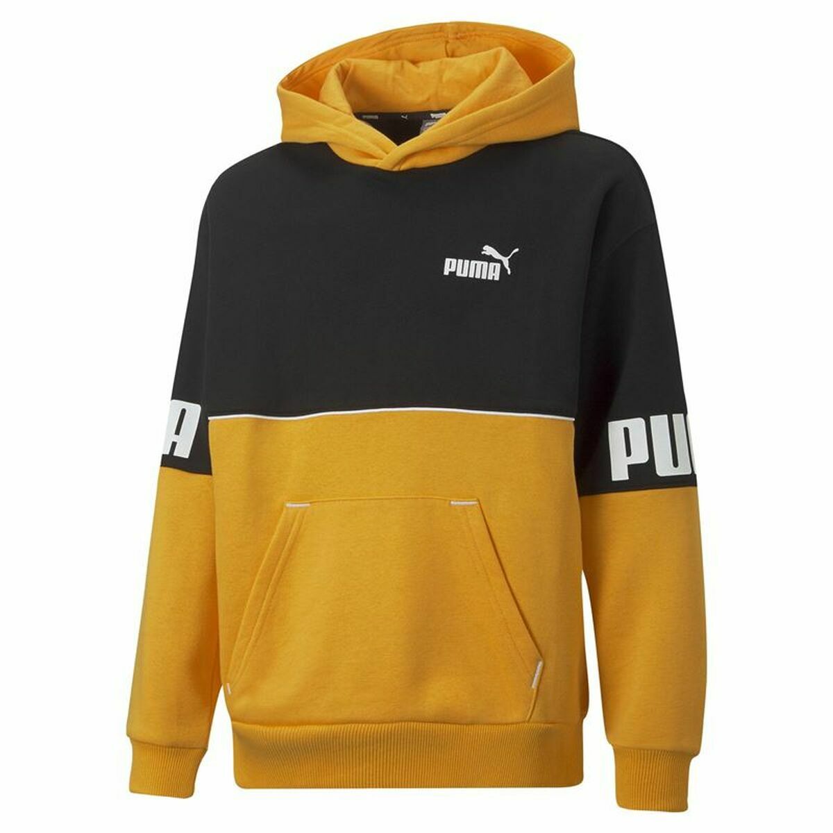 Men’s Hoodie Puma Power Colorblock Black Yellow-0