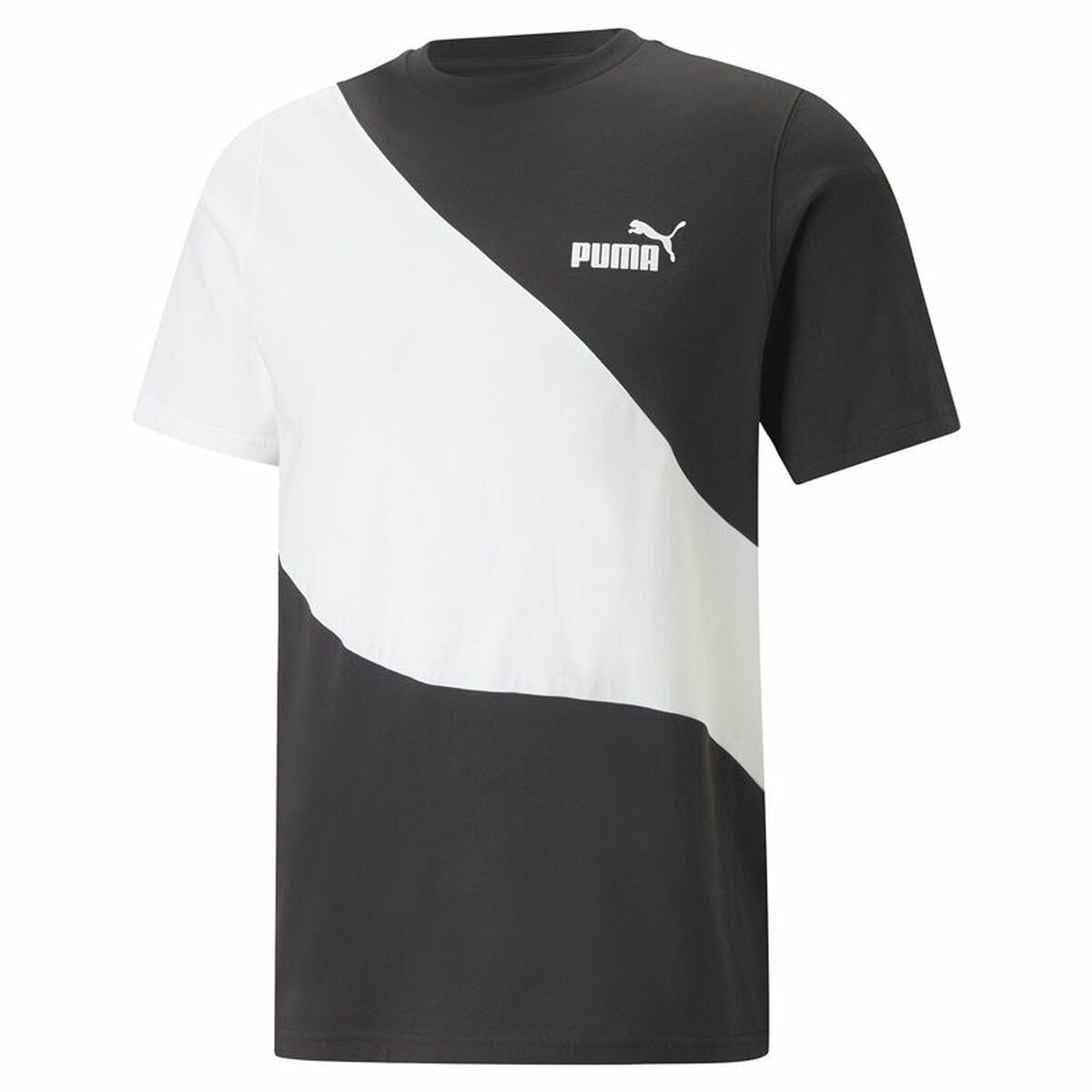 Men’s Short Sleeve T-Shirt Puma Powert White Black-0