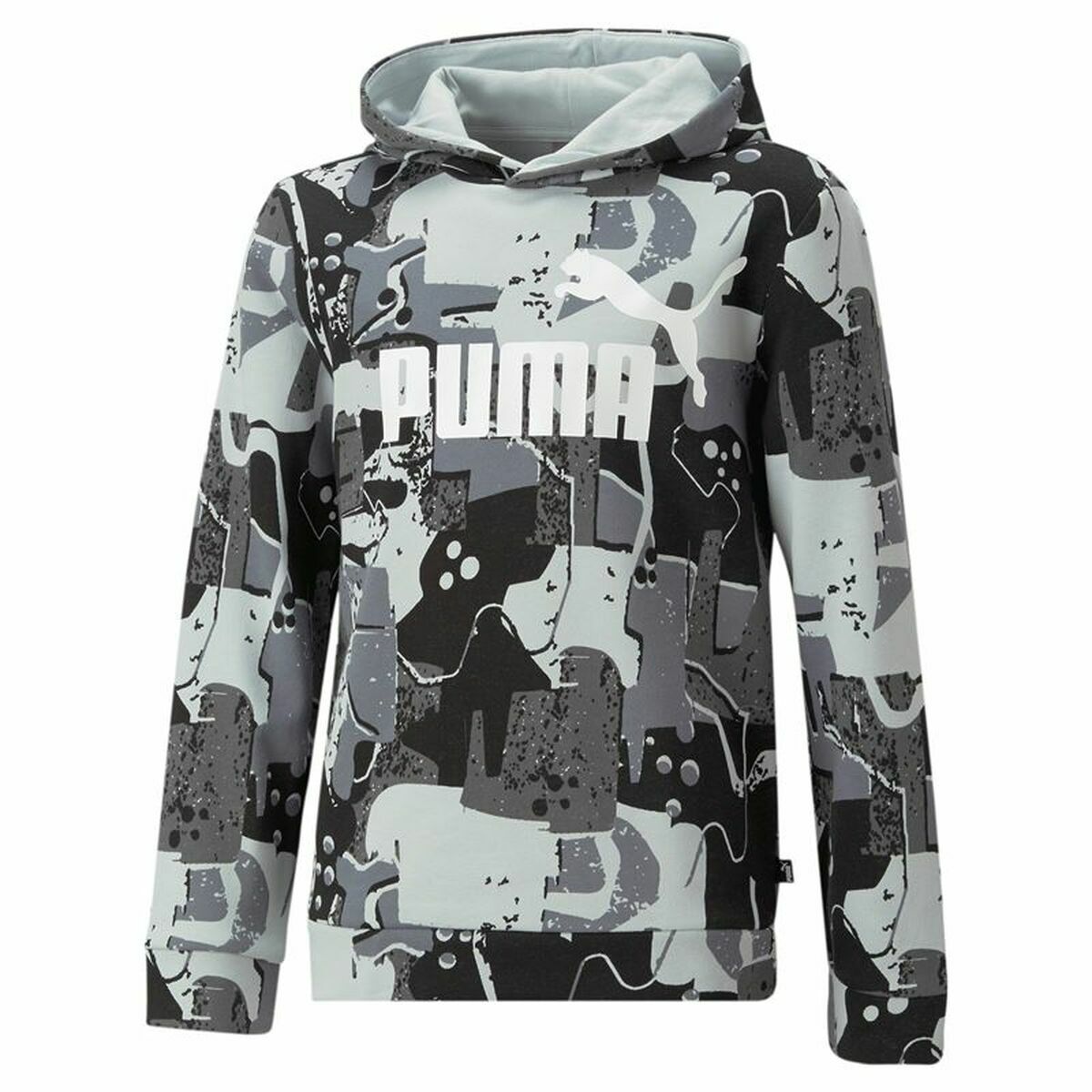 Children’s Hoodie Puma Essentials+ Street Art Black Grey-1