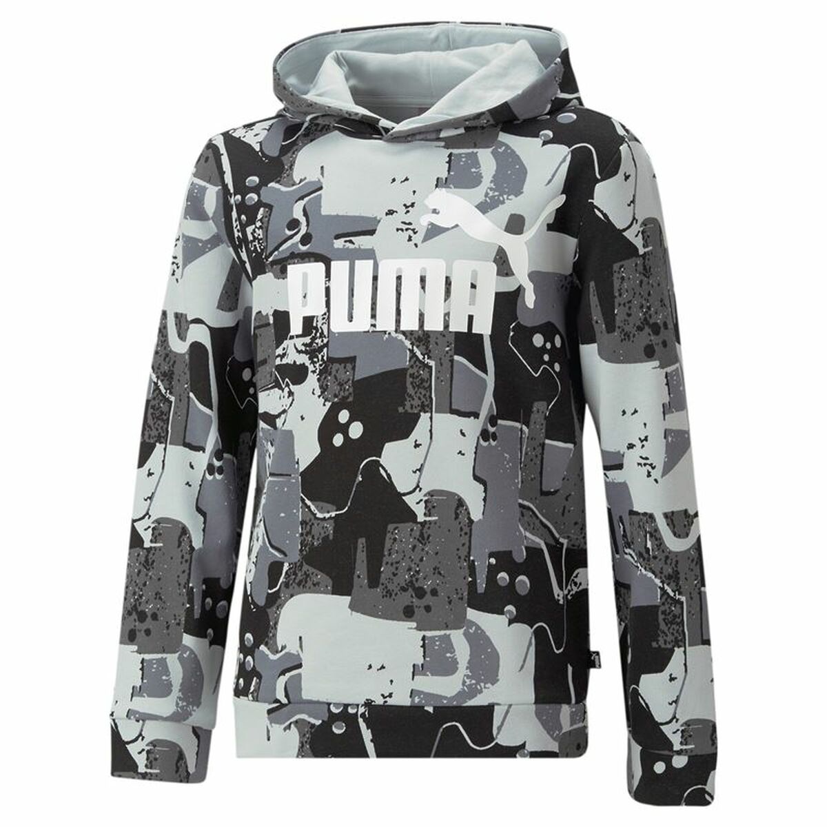 Children’s Hoodie Puma Essentials+ Street Art Black Grey-0