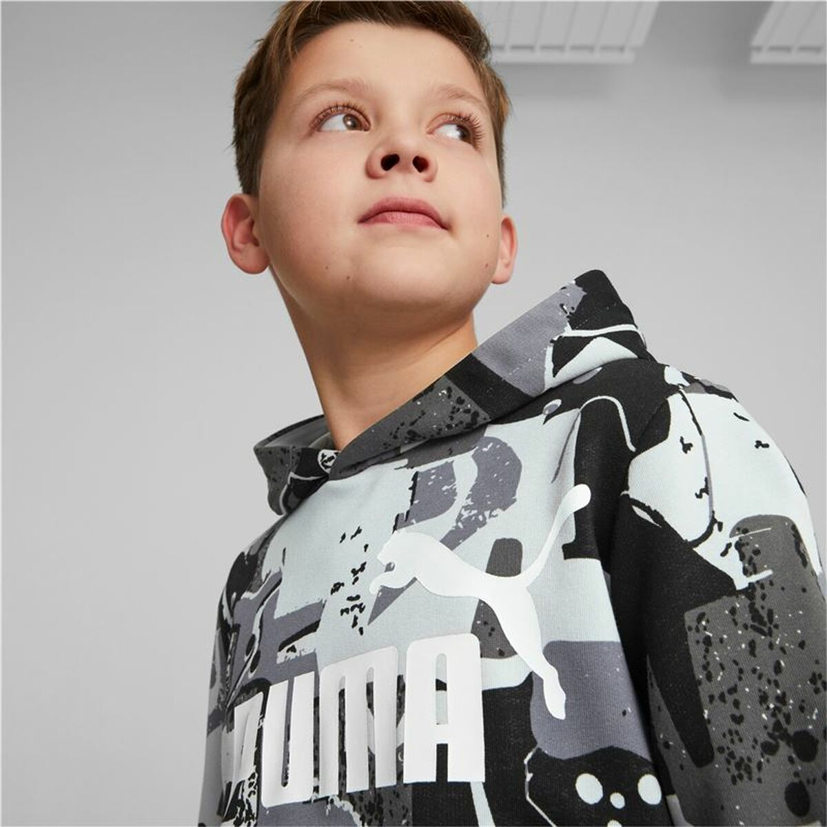 Children’s Hoodie Puma Essentials+ Street Art Black Grey-5