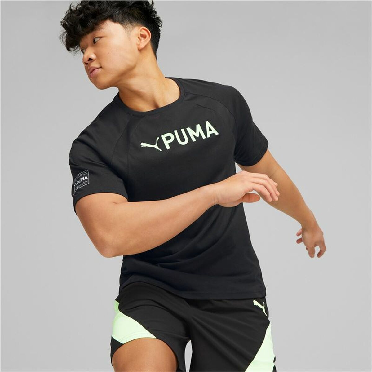 Men’s Short Sleeve T-Shirt Puma Ultrabreathe Triblend Black-6