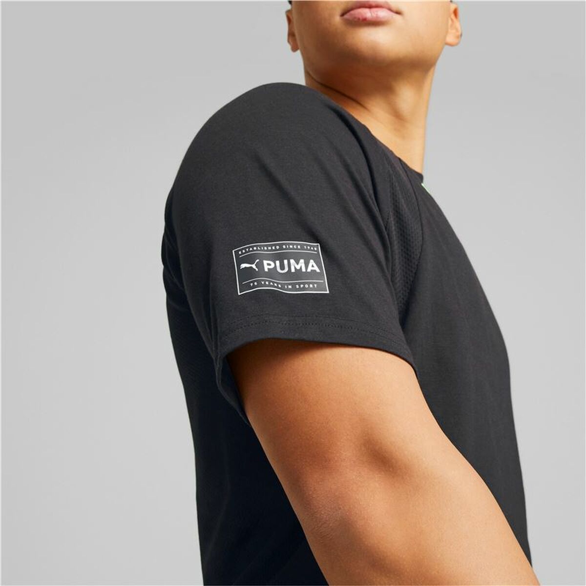 Men’s Short Sleeve T-Shirt Puma Ultrabreathe Triblend Black-4