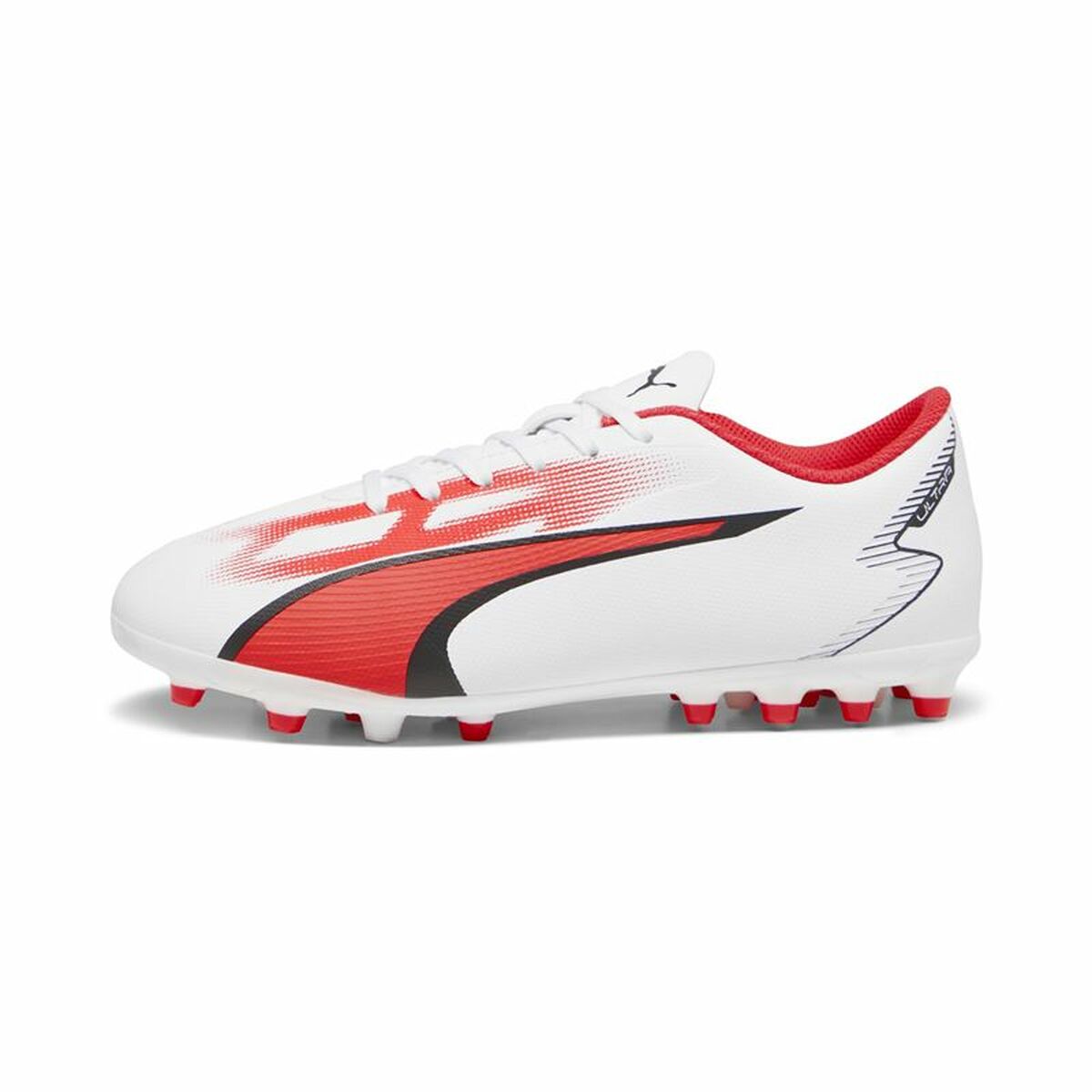 Childrens Football Boots Puma Ultra Play MG White Red-0