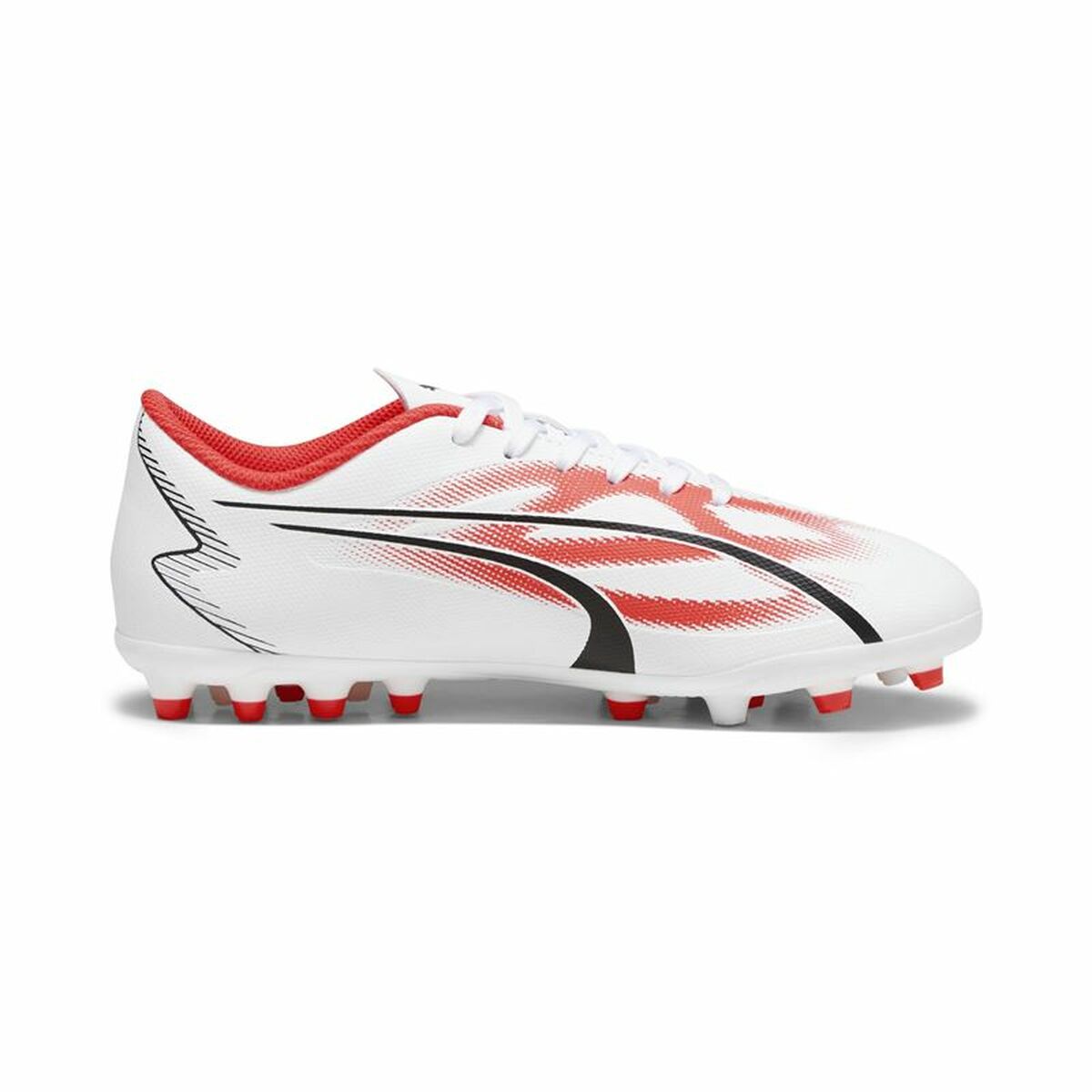 Childrens Football Boots Puma Ultra Play MG White Red-4