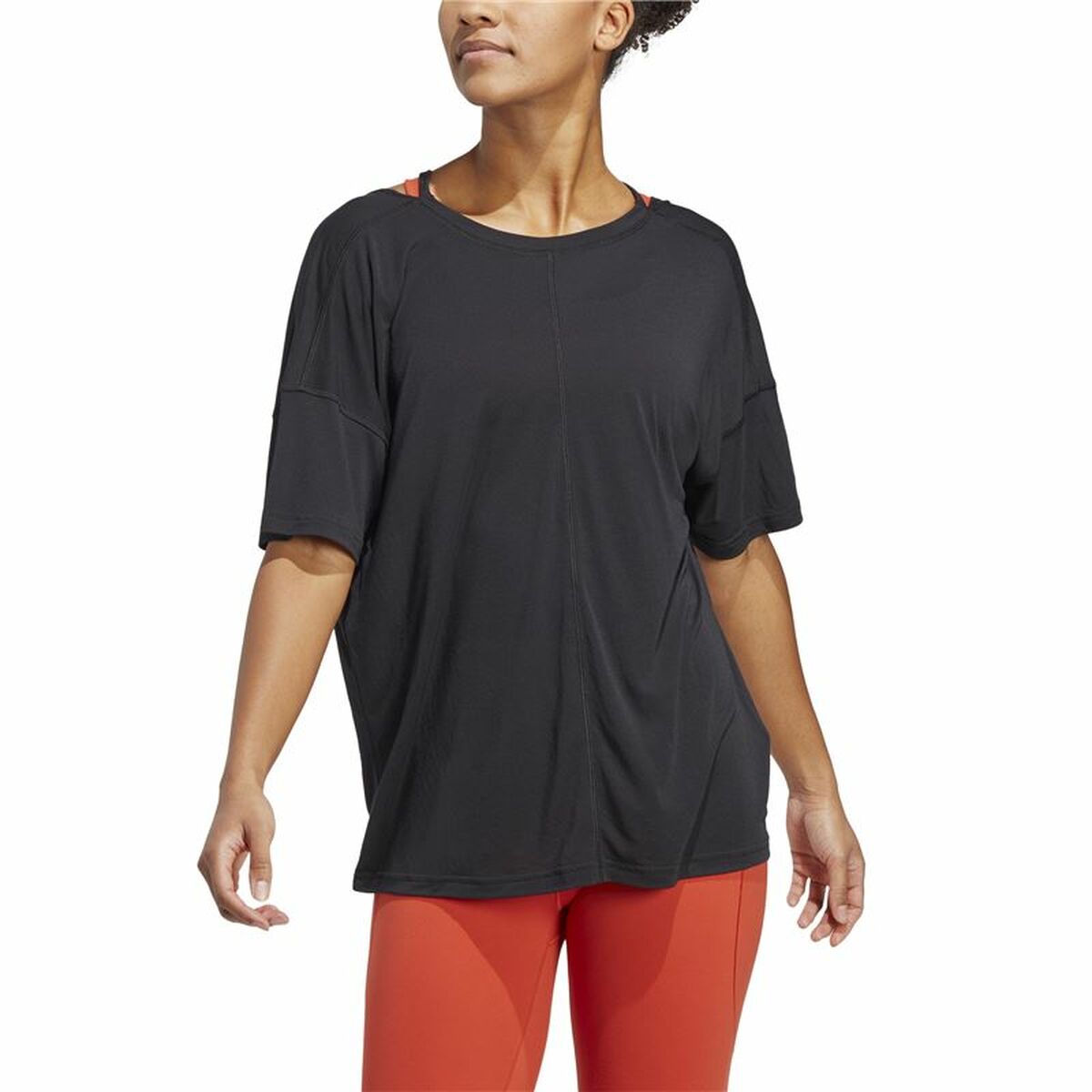 Women’s Short Sleeve T-Shirt Adidas Studio Oversized Black-10