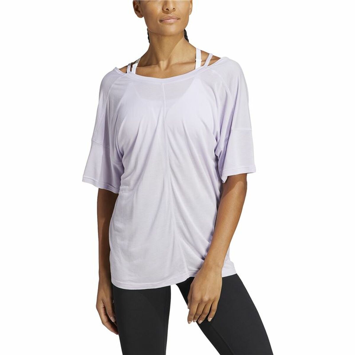 Women’s Short Sleeve T-Shirt Adidas Studio Oversized Lilac-8