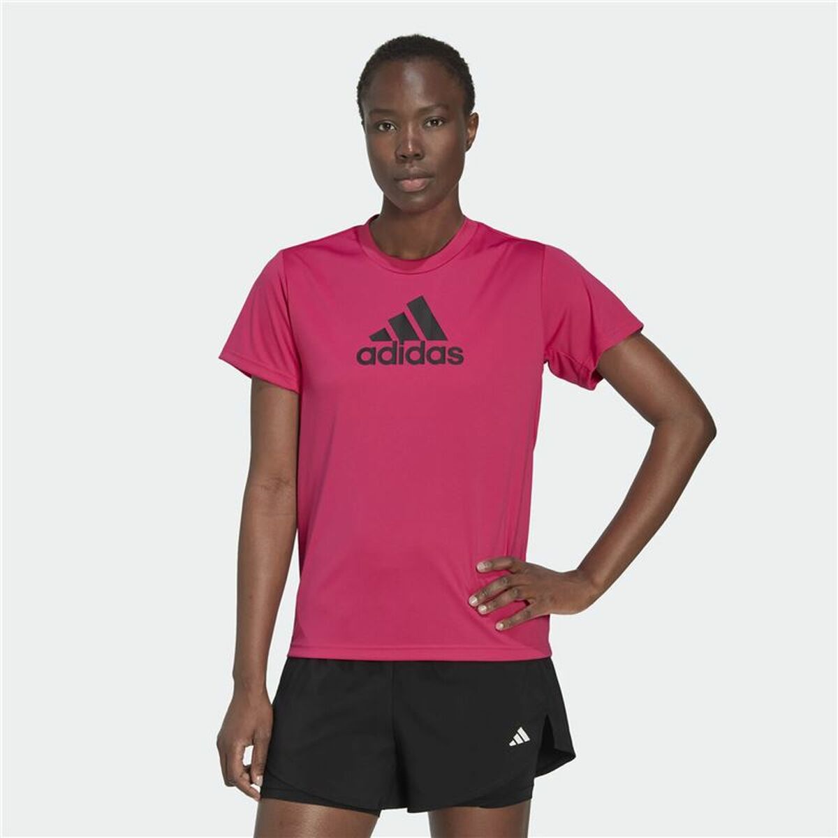 Women’s Short Sleeve T-Shirt Adidas Designed 2 Move Logo Fuchsia-6