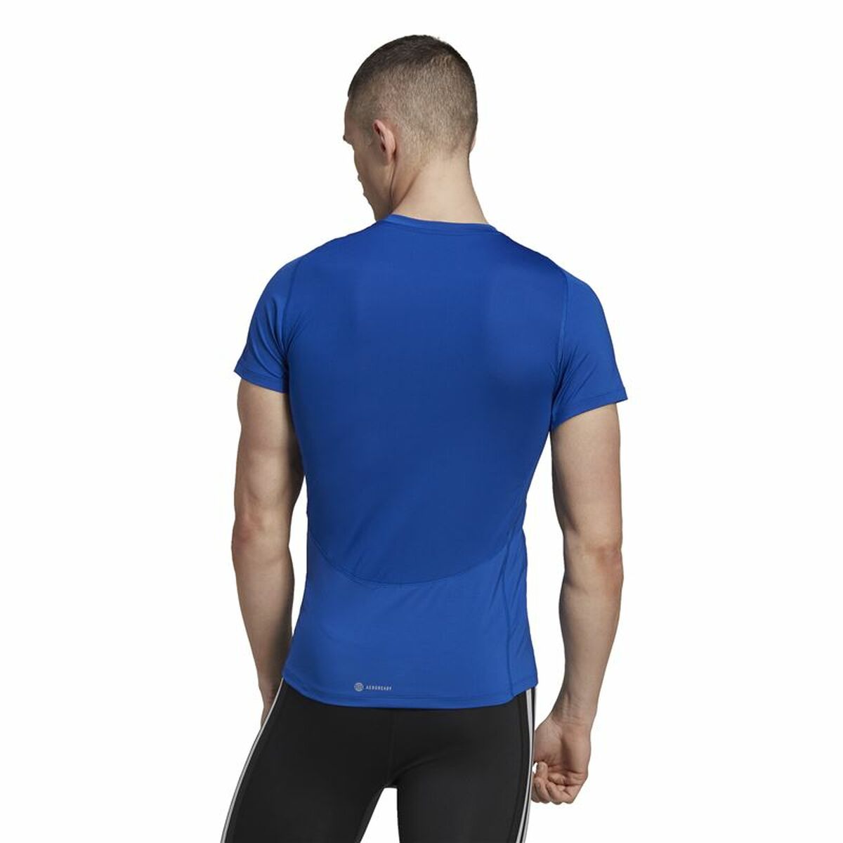 Men’s Short Sleeve T-Shirt Adidas techfit Graphic  Blue-5