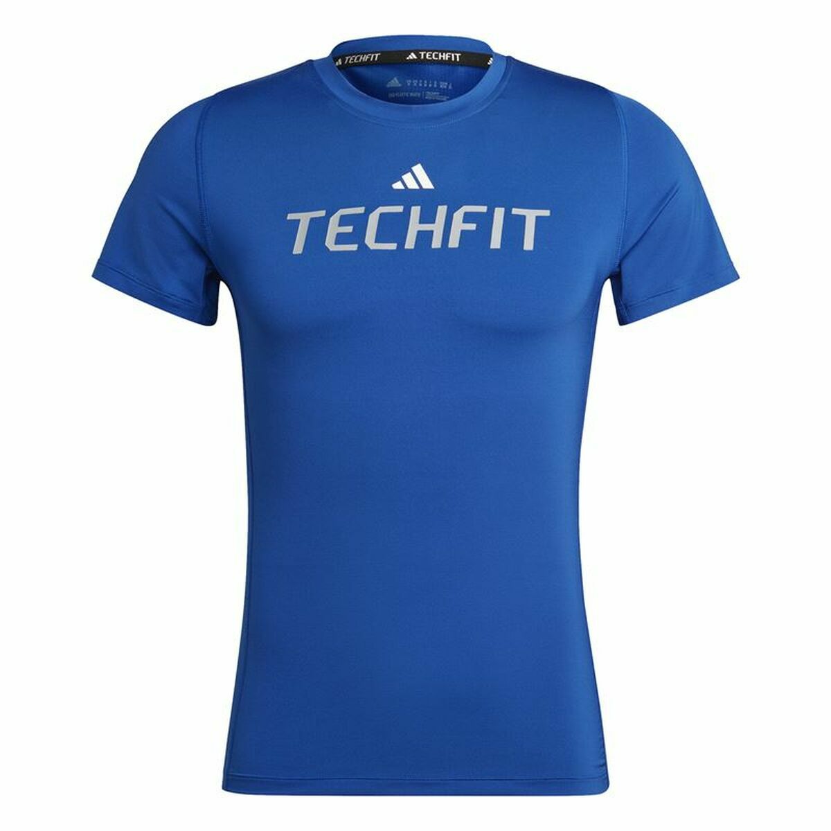 Men’s Short Sleeve T-Shirt Adidas techfit Graphic  Blue-0