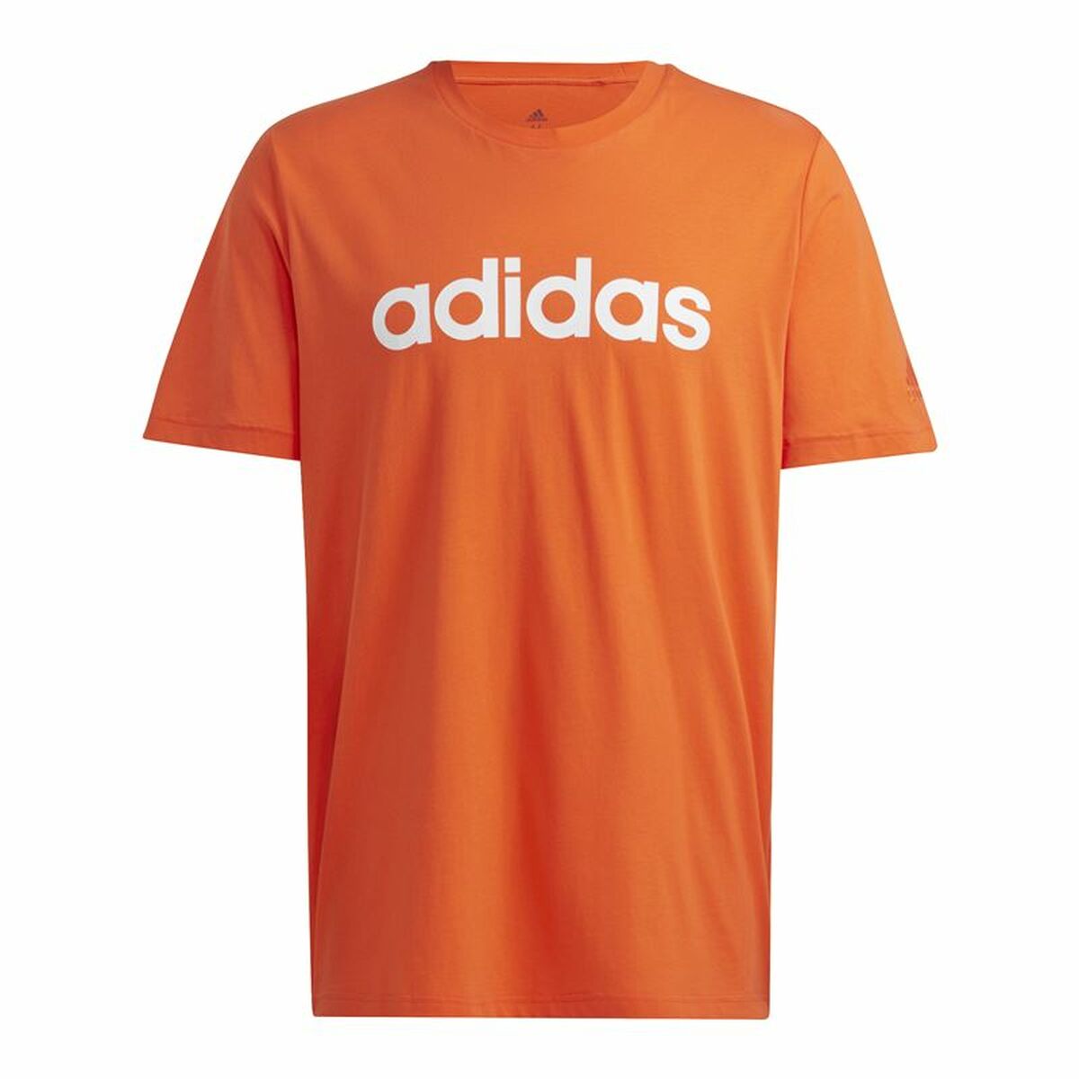 Men’s Short Sleeve T-Shirt Adidas  Essentials Embroidered Linear Orange-0