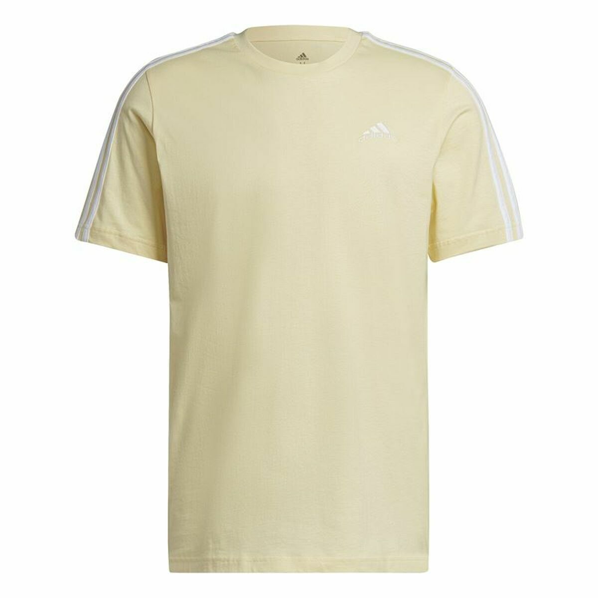 Men’s Short Sleeve T-Shirt Adidas Essentials 3 Bandas  Yellow-0