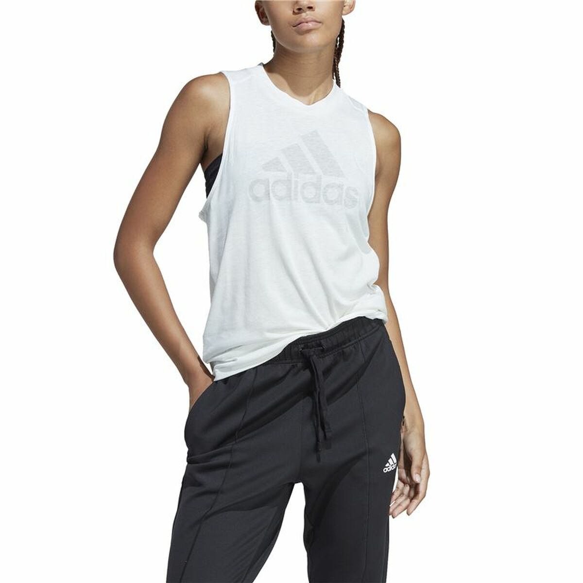 Women's Sleeveless T-shirt Adidas Future Icons 3.0 White-9