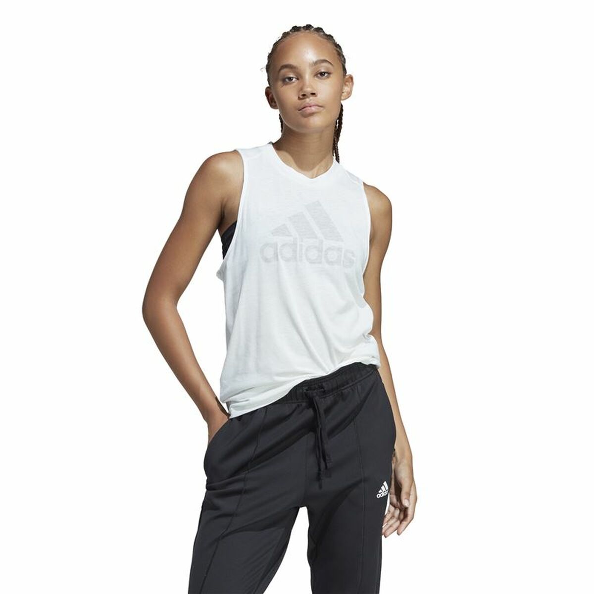 Women's Sleeveless T-shirt Adidas Future Icons 3.0 White-7