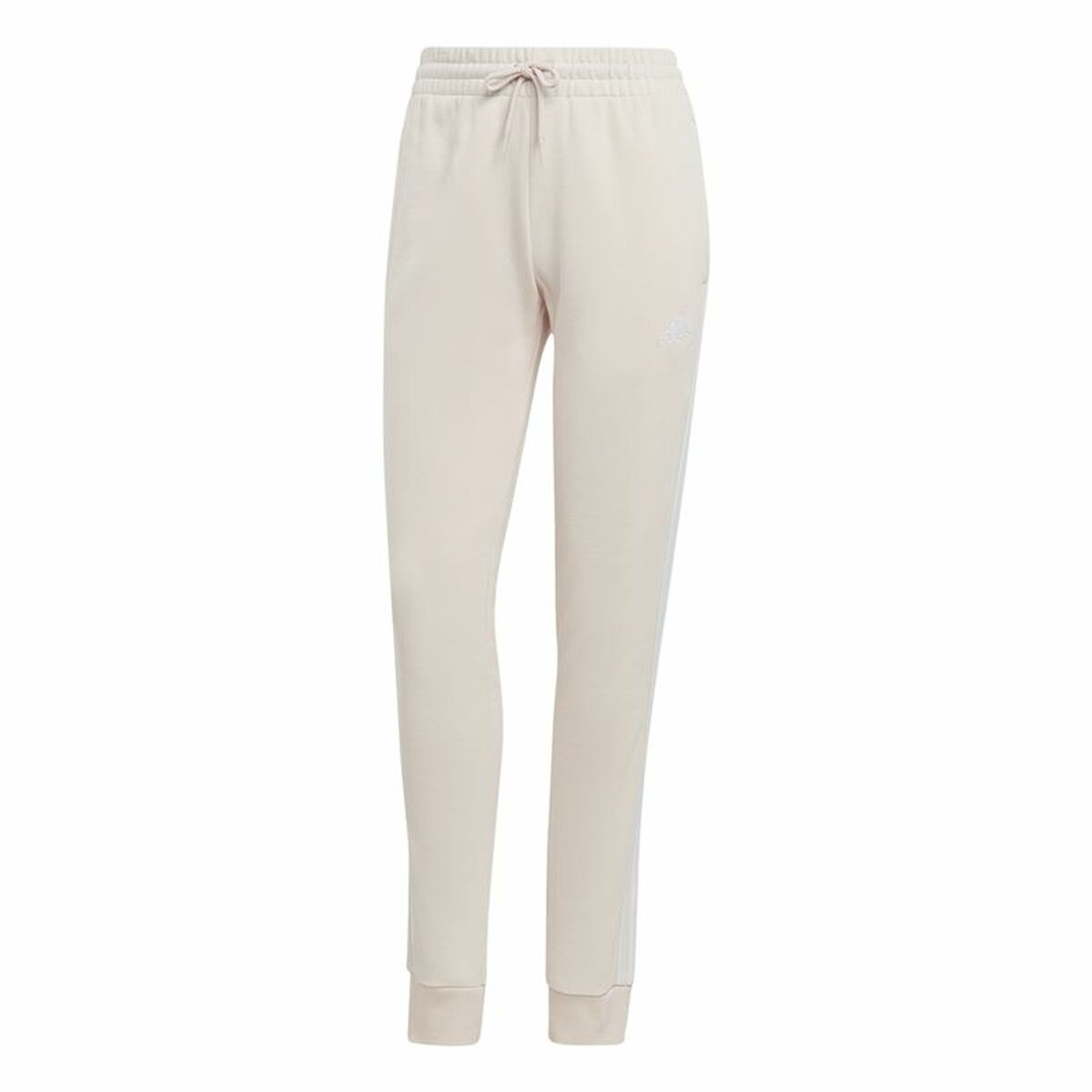 Long Sports Trousers Adidas Essentials 3 Stripes Beige Lady-0