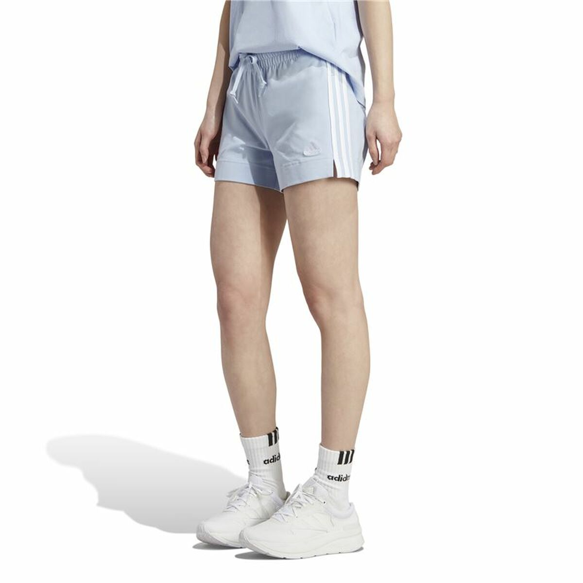 Sports Shorts for Women Adidas 3 Stripes Sj Light Blue-3