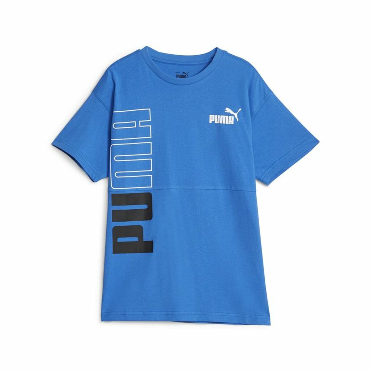 Child's Short Sleeve T-Shirt Puma Power Colorblock Blue-0