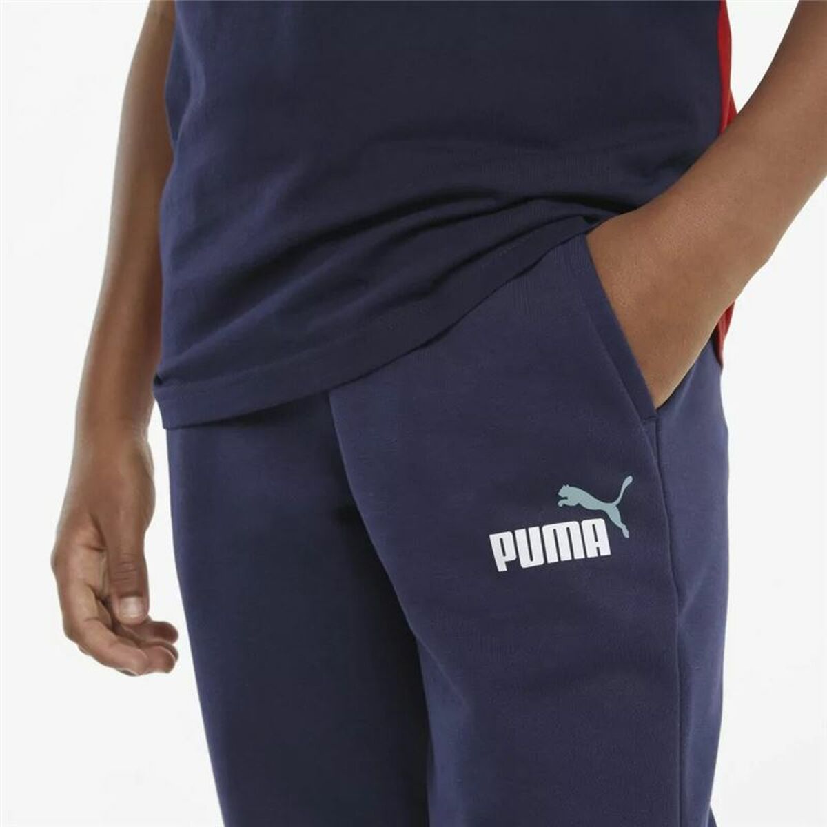 Children's Tracksuit Bottoms Puma  Ess+ 2 Col  Blue-1