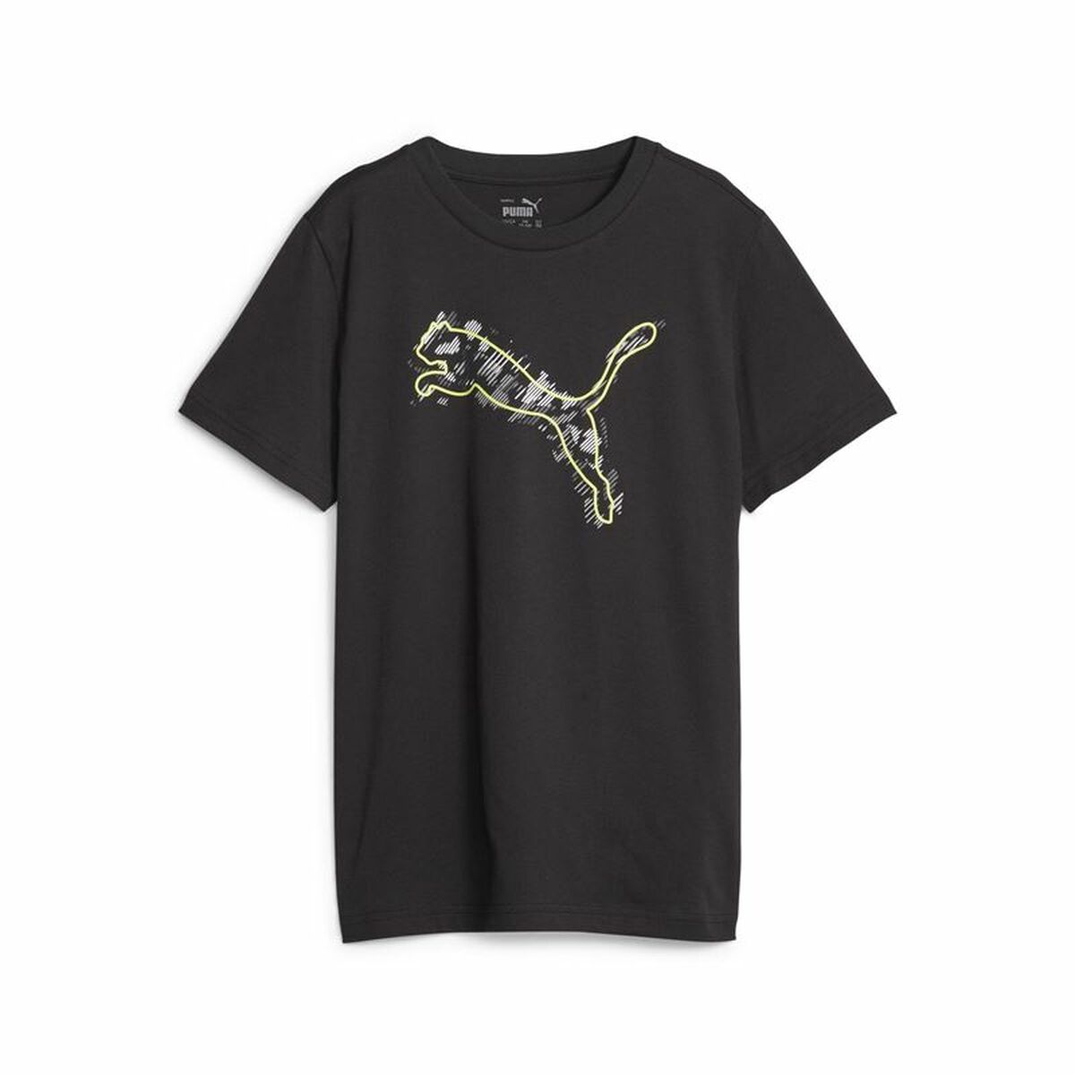 Child's Short Sleeve T-Shirt Puma Active Sports Graphic Black-0