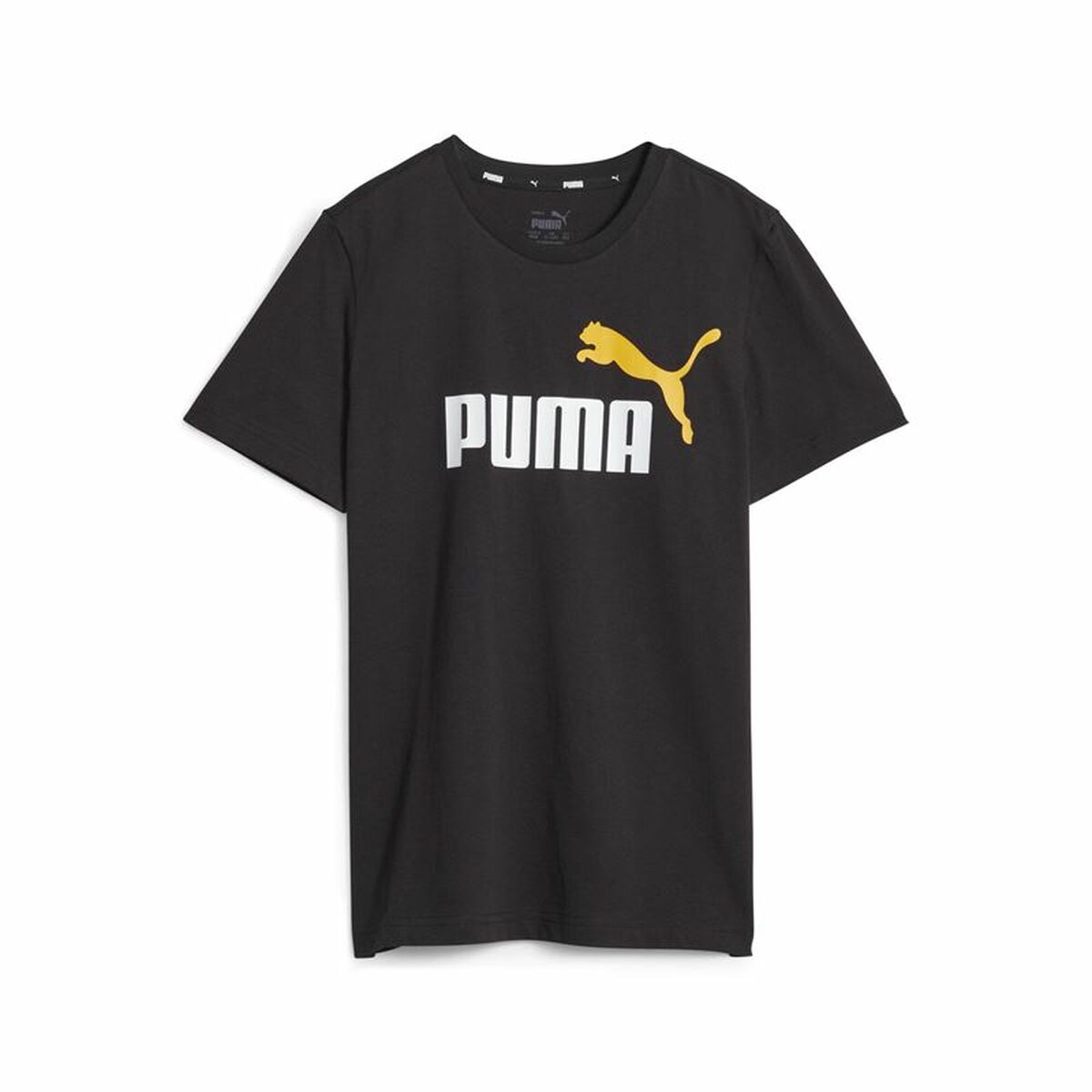 Child's Short Sleeve T-Shirt Puma Ess+ 2 Col Logo Black-0