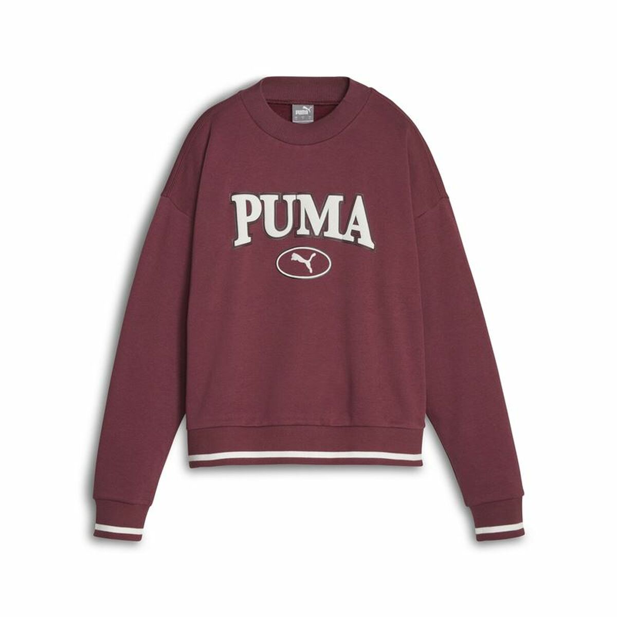 Women’s Sweatshirt without Hood Puma Squad Crew Fl Dark Red-0