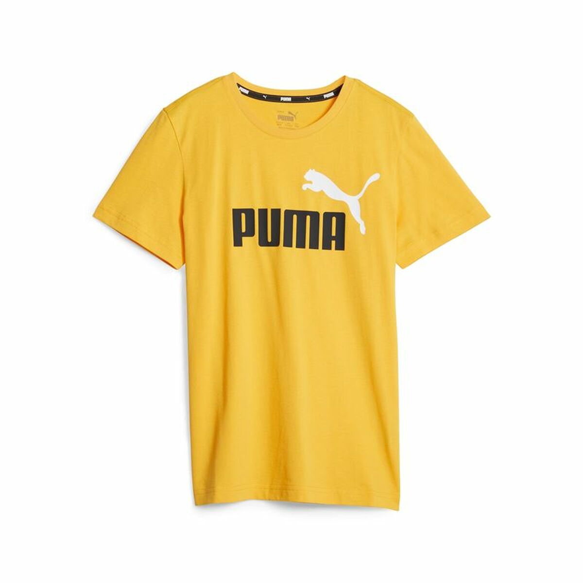 Child's Short Sleeve T-Shirt Puma Ess+ 2 Col Logo Yellow-0