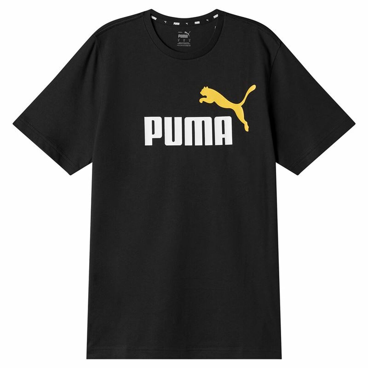 Men’s Short Sleeve T-Shirt Puma Ess+ 2 Col Logo Black-0