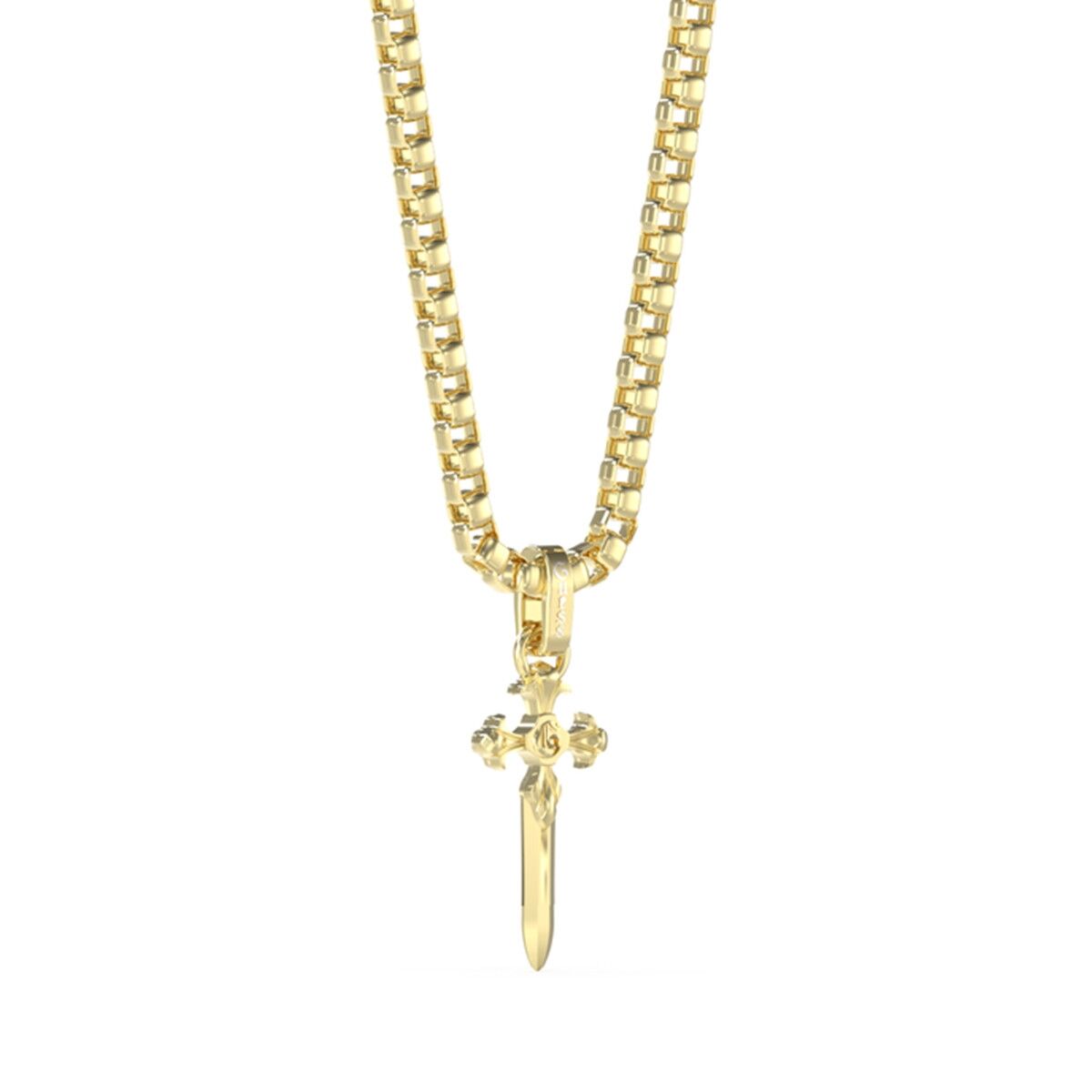 Men's Necklace Guess JUMN04024JWYGT-U Cross-0