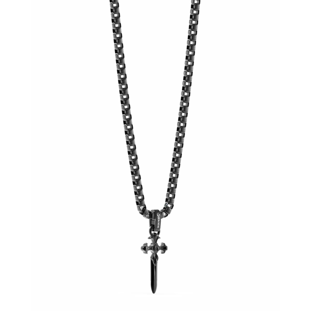 Men's Necklace Guess JUMN04024JWBKT-U Cross-0