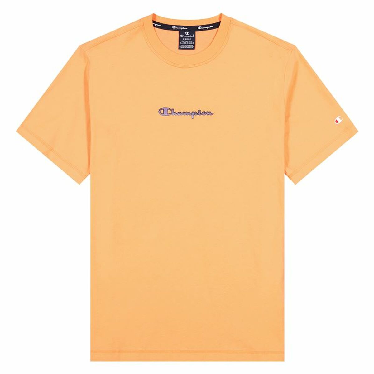 Short Sleeve T-Shirt Champion Crewneck M Orange-0