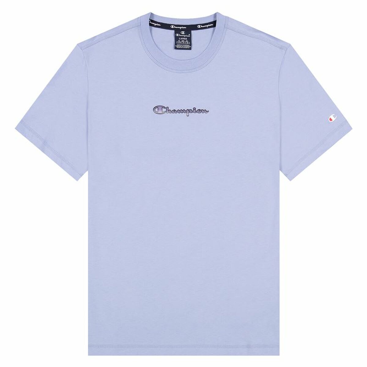 Short Sleeve T-Shirt Champion Crewneck M Purple-0